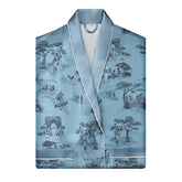 Šilkinis chalatas HARLEM TOILE BLUE - SILUETI